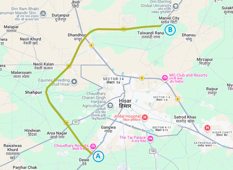 Hisar Bypass (NH-52) - 25.70KM